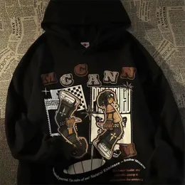 Kadın Hoodies Sweatshirts High Street Hiphop Anime Hoodie Sweater Süper Serin Çift Çift Ceket Büyük Boy Hoodie Harajuku Goth Sweatshirt Y2K Kadın Giysileri 230310