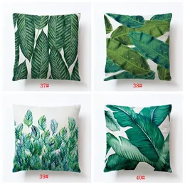 40 Styles Leaf Pillow Cover Africa Tropical Rainforest Plants Flower Print Pillow Throw Cushion Cover Linen Chair Sofa Pillow Case