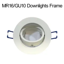 GU10 MR16 Bulb Lighting Accessories Round Recessed Downlight Holder Adjustable Casing White crestech