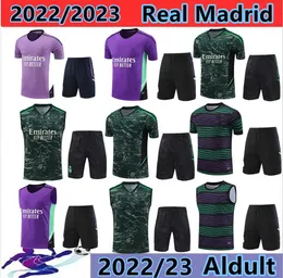 2022–2023 Madrids TRAININGSANZUG-Set TRAININGSANZUG 22/23 Herren- und Kinder-Kurzarmweste Fußball-Trainingsanzug Chandal Futbol Surveyement
