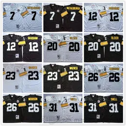 Classic Vintage 1990 College Football 7 Ben Roethlisberger Jersey Vintage 12 Terry Bradshaw 20 Rocky Bleier 23 Mike Wagner 26 Rod Woodson 31 Donnie Shell Jerseys