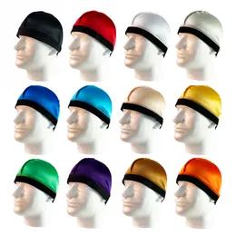 5PCS/Pack Festive Versatile Glossy Fabric Patchwork Head Cover Silky Elastic Cap Shaped Head Cover 50cm Bottom Cap DOMECAP Men's Accessories