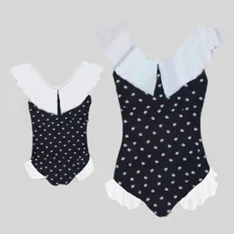 Family Matching Outfits Wednesday Addams Swimwear Kids Cosplay Costume Girl Swimsuit Summer Children Bikini 230310