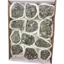 Декоративные фигурки Оптовые натуральные пиритовые камень грубый минеральный образец устанавливает заживление кристаллов для украшения