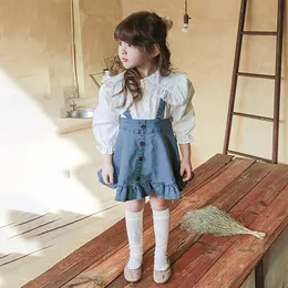 Childrens Maxi Skirts Denim Suspender Skirt: Girls' Fashion Casual Ruffle  Strap Dress, Mini Skirt Suspenders Available for Kids