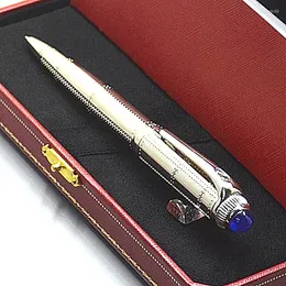 الفاخرة R Series Silver Metal Ballpoint Pen High Quqlity Ct Ball Pens Office Crinting Stationery with Gem كهدية عيد الميلاد