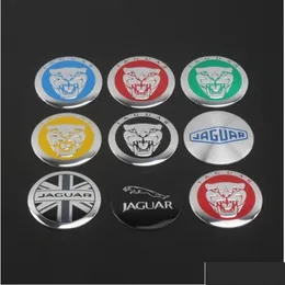 Andra interiörstillbehör 4st Set 56 5mm R Racing Logo Stickers Car Wheel Center Hub Caps Sticker för Jaguar XF XJ XJS XK Stype X DH1LP