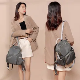 School Bag Backpack Fashion Allmatch Oxford Cloth Lady Business Travel Leisure Canvas Girl Largecapacity Antitheft Schoolbag 230310