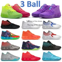 2023 Scarpe Lamelo Scarpe da basket da uomo LaMelo Ball di alta qualità 3 Tre palle 1of1 MB.01 Rick and Morty Queen City Black Blast White SilverScarpe Lamelo