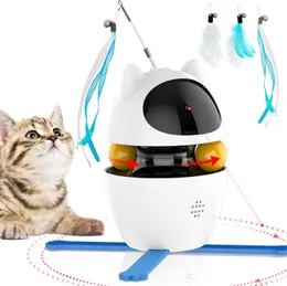 Toys de gato Atuban Interactive 4in1 Feather Laser e Ball para Indoor S 230309