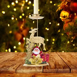 Candele Babbo Natale in ferro battuto Porta di Natale Tabletop decorazione per feste a candela