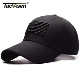 Tacvasen taktyczna czapka baseballowa mężczyźni Summer USA Flag Flag Protekcja przeciwsłoneczna Regulowana czapka Męska moda Airsoft Casual Golf Baseball Hat 210261J