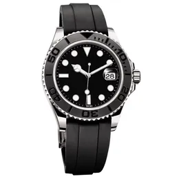 Watch whole men's watches black rubber strap stainless steel case ceramic bezel sapphire glass mechanical automatic2372