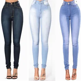 Jeans femininos chegadas da moda Lady jeans skinny calças de cintura alta jeans estriados jeans jeans jeans casuais 230310