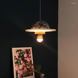 Kolye lambalar Mermer deri ışık lüks dekoratif lamba başucu modern yemek masası ve bar üreme