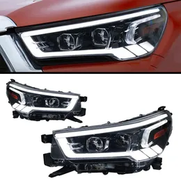 Biljustering av strålkastare för 20 21-2023 Toyota Hilux Revo Head Lights Drl Bi-Xenon Lens Running Lamp
