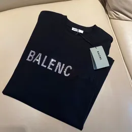 Zomerherenontwerper T -shirt Balenciagas Rhinestone Casual Man Dames T -stukken Letters Afdrukken Korte mouwen