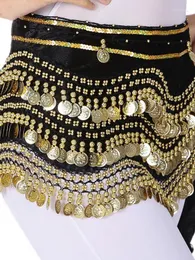 Stage Wear Belly Dance Costumes Senior Velvet Gold Mones Pass for Women tańczą