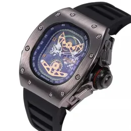 Hochwertige Herren Luxus Quarz Uhr Silikon Geisterkopf Skelett berühmte gute Uhren Schädel Sport Quarz Hollow Uhren clock249c