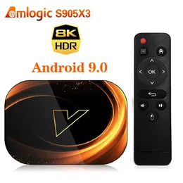 X3 Android 9.0 Smart TV Box AmLogic S905X3 4G 128GB Suporte 4K 60FPS AV1 WIFI 1000M