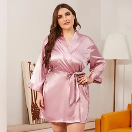 Women's Sleepwear Bride Bridesmaid Wedding Robe Dressing Gown Plus Size Satin Kimono Bathrobe Women Sexy Mini Lingerie Nightwear Lounge Home