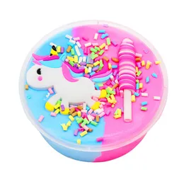 60ml Unicorn Puff Slime Toys Light Clay Candy Blue Pink Modeling Polymer Sand Fluffy Plasticine Gum For Handmade Toy 1884