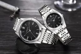 Zegarek na ręce Para Watch Trend mody Mężczyzna i kobiety-studenci Tungsten Steel Ultra-Chint Quartz Gift Relojes de Pareja