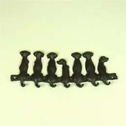 Hooks Rails Creative Cast Iron Doggy Key Hook Decorative Metal Puppy Coat Clasp Craft Ornament Accessories For Home Decor Souvenir Gifthoo