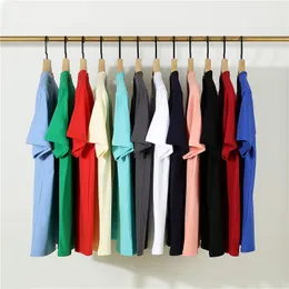Ağır tişört yaz saf pamuklu kısa kollu düz renkli boş t-shirt üreticisi tiktok canlı yayın popüler t-shirt