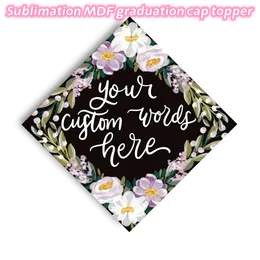 Sublimation MDF graduation cap topper Custom Graduation Grad Cap Tassel Toppers Uniform Type Tops 2023 Z11