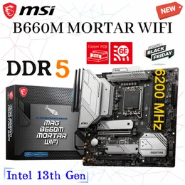 LGA 1700 MSI MAG B660M 박격포 WIFI 마더 보드 인텔 B660 지원 12 세대 CPU DDR5 128GB 6600MHz 메모리 WiFi 6E 메인 보드 New