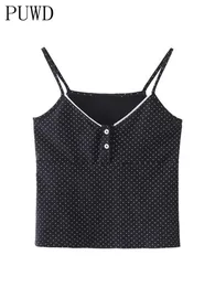 Tanques femininos Camis Puwd Casual Mulheres Black Flower Print Cotton Tank Summer Moda Ladies Vintage Slim Tops Short Feminino Chete Chic Top 230310