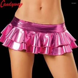 Skirts Min Sexy Latex Skirt Women Pole Dancing Club Wear Short 7 Colors Leather Micro Mini Erotic Fetish