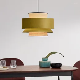 Pendant Lamps Japanese Style Chandelier Creative Personality Dining Room Living Bedroom El BB Modern Simple Cloth Lights