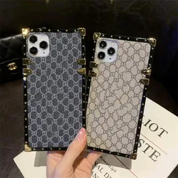 مصممي Luxurys Case Mobile Phone Case Big-Name Explosive Apple Phone Case 14Promax Plaid Square Runway iPhone13 electroplated