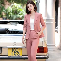 Mulheres ternos blazers mulheres negócios outono inverno ol estilos senhoras escritório formal uniforme projetos pantsuits manga longa feminino oversize 230310