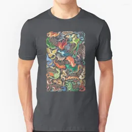 Men's T-skjortor Mini Dragon Compendium kortärmad t-shirt sommaren män street swear skjorta fantasy söt tecknad film