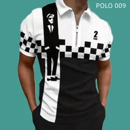 Erkek Tshirts ücretsiz posta Avrupa ve Amerikan moda kısa kollu nefes alabilen fermuar tarzı polo gömlek üstleri 230309 için yaz gömlekleri