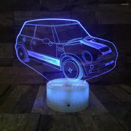 Ночные огни ужина автомобиль 3D лампа 7 цветов изменение иллюзии новинка светодиодные детские подарочный стол домашний кофейник декор бара бара декор