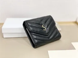 Designer Luxury Chevron quiltade läder Cassandre Matelasse Läderskort Hållare svarta plånböcker