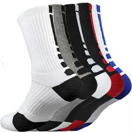 5 Pairs Men Sports Socks With Damping Terry Basketball Cycling Running Hiking Tennis Sock Set Ski Women Cotton EU 39-45 H0911241J