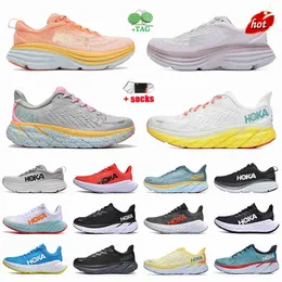 OG Outdoor New Star Hokas Bondi8 Clifton Running Shoes Lilac Marble Men Highway Sneakers 36-45 Shell Coral Peach Parfait Blanc de Blanc Seeweed
