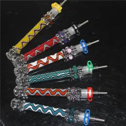 Hookahs Nectar Set z paznokciami ti paznokci 10 mm 14 mm 18 mm Nector Collector Bongs Rury wodne Ryty olejowe Mini szklane bongi