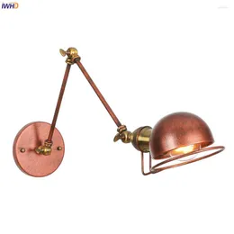 Lampy ścienne Iwhd Loft Decor lampa przemysłowa sypialnia lustro Schodźce długie ramię zabytkowe kinkie