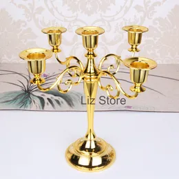 Retro Metal Candle Holder 3 Arms 5 Arms Candle Holder Exquisite Wedding Candlelight Dinner Romance Props European Home Decoration Th0889