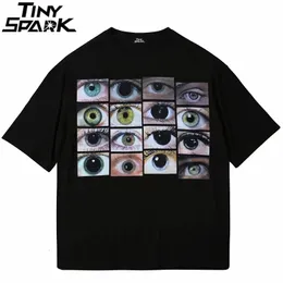 Herren T -Shirts Männer Hip Hop Streetwear T -Shirt Augen Welt Grafik Harajuku T -Shirt Cotton Casual T -Shirt Sommer Kurzarm Tops Tees Black 230310