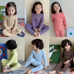 Pijama çocuk iç çamaşırı seti sonbahar ev kıyafetleri çocukların bahar kıyafetleri pantolon yüksek bel göbeği buzlu pijama seti 230310