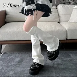 Socks Hosiery Y Demo Sweet Y2k Solid Color Stretchy Leg Warmers Knitted Boots Cover Jk Uniform Socks Spring 230310