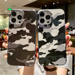 Luxury Camouflage Case för iPhone 14 Pro Max 14 Plus 13 12 11 XR 7 8 6 Ultrathin Cover