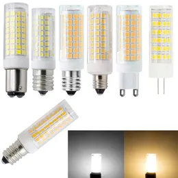 Dimble LED -glödlampor Mini G4 G9 BA15D E11 E12 E14 E17 9W 102 LED -majs glödlampor Byt 80W Halogenlampor 220V 110V för hemmet